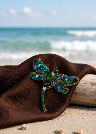DRAGONFLY RHINESTONE BROOCH