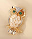 GOLD CRYSTAL OWL BROOCH