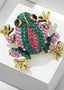 CRYSTAL FROG BROOCH