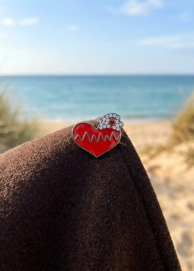 HEARTBEAT LINE ENAMEL PIN