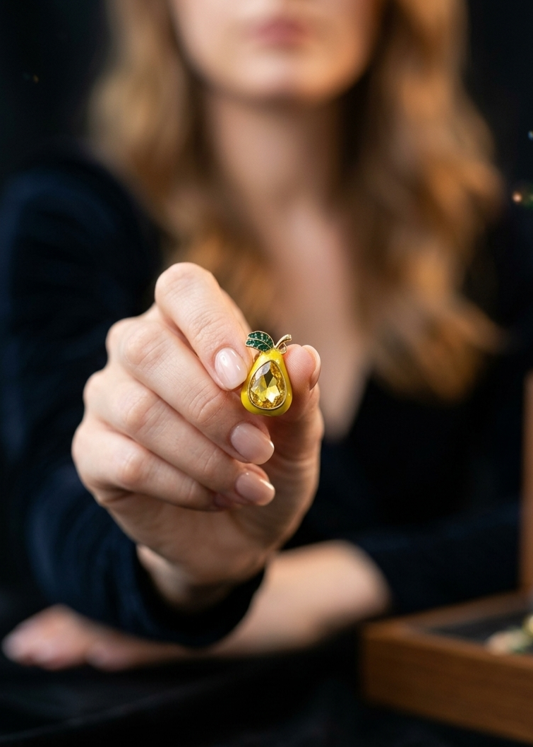 YELLOW PEAR ENAMEL PIN