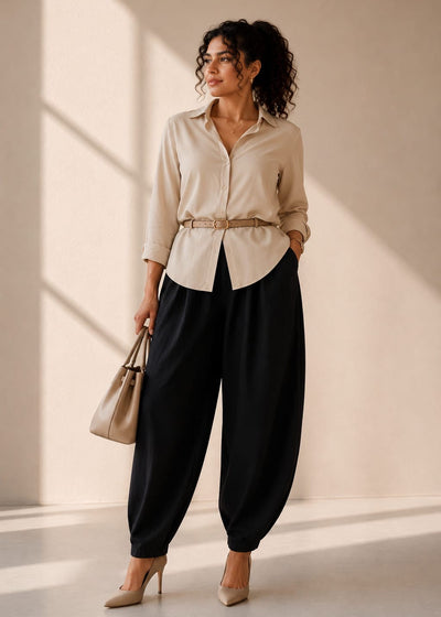 LINEN BALLOON PANTS