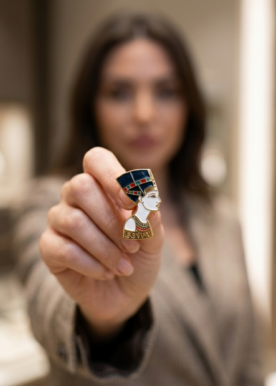 NEFERTITI ENAMEL PIN