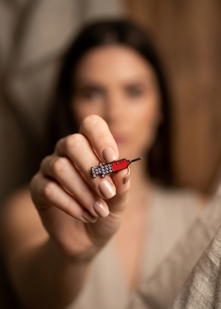 SYRINGE  ENAMEL PIN