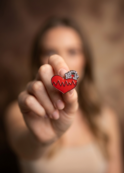 HEARTBEAT LINE ENAMEL PIN