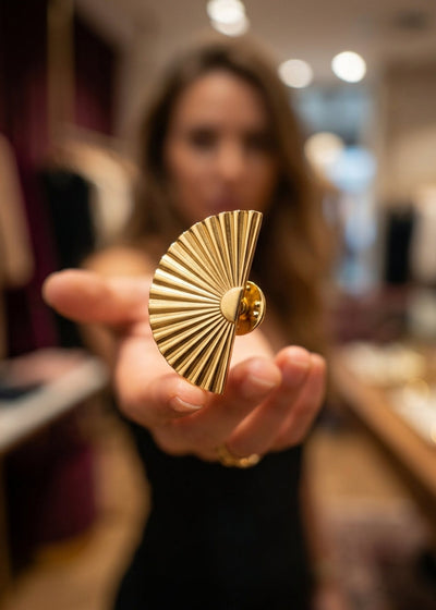 KARL LAGERFELD FAN BROOCH