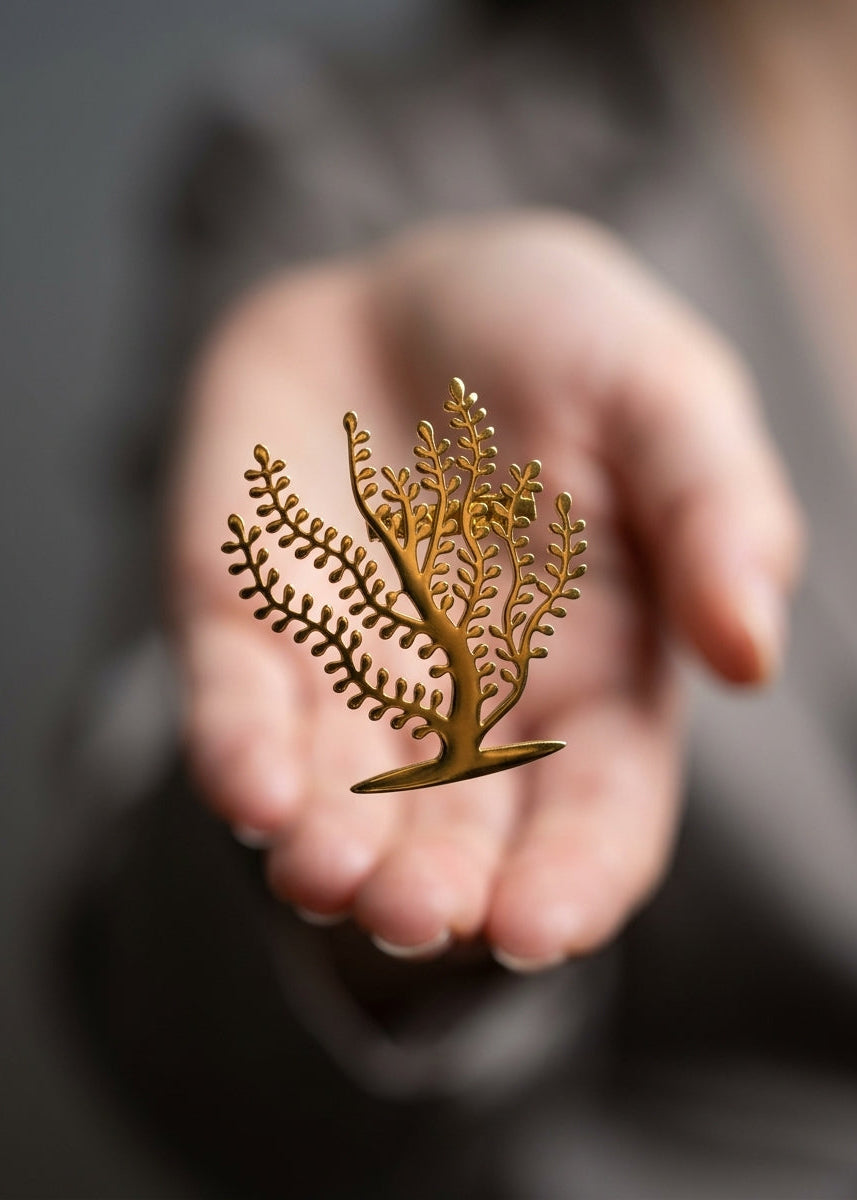 CORAL BRANCH BROOCH