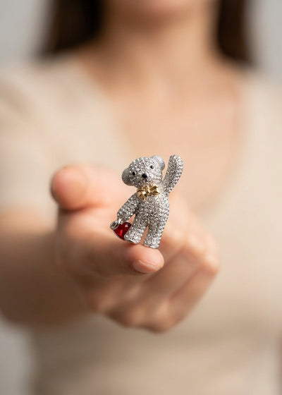 SILVER TEDDY BEAR