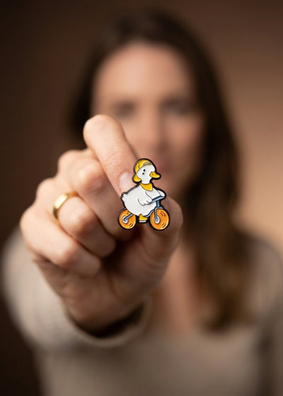 DUCK BICYCLE ENAMEL PIN