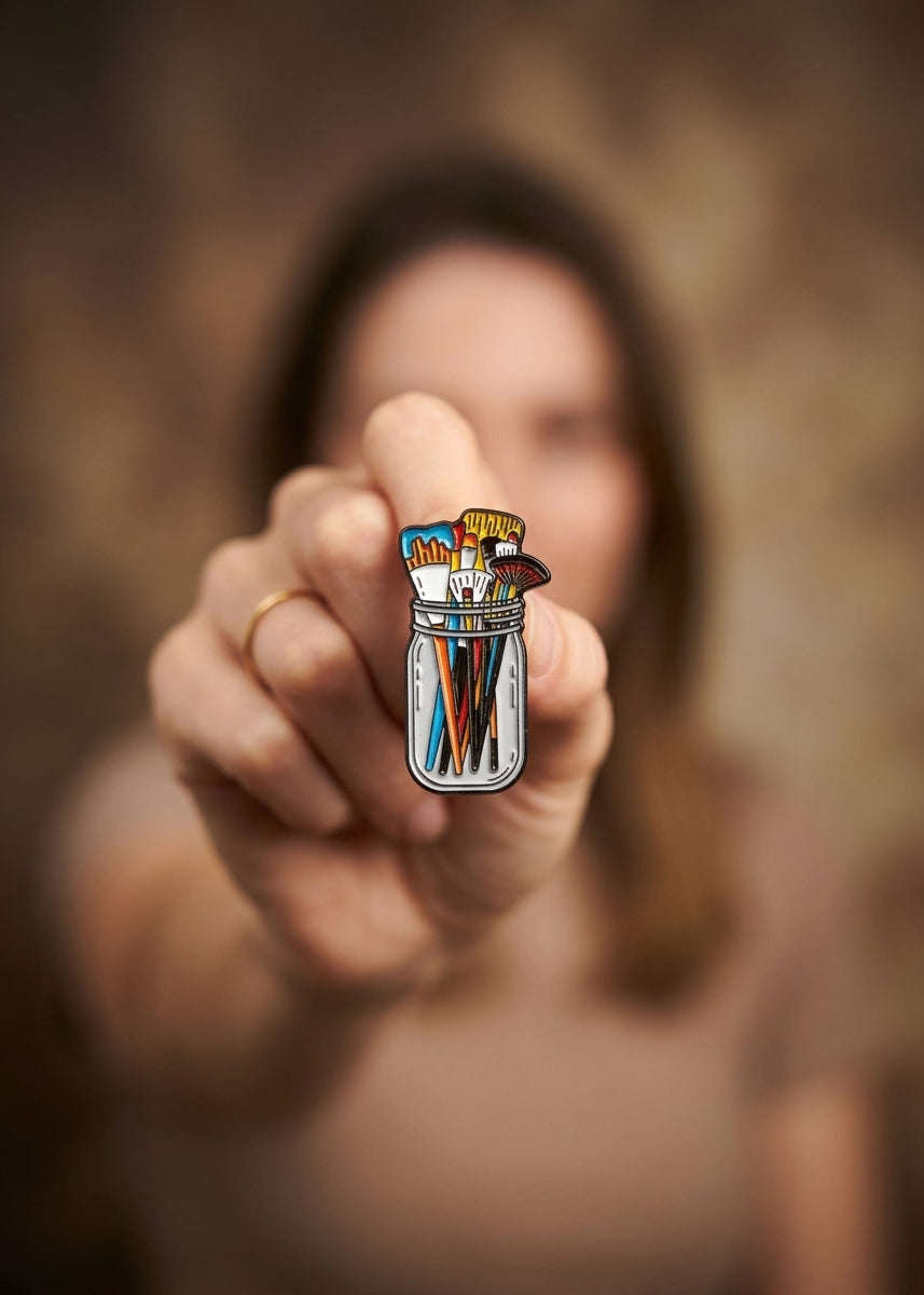 BAINTBRUSH JAR ENAMEL PIN Main image