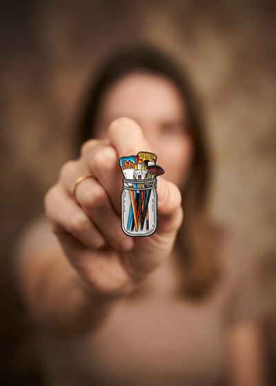 BAINTBRUSH JAR ENAMEL PIN