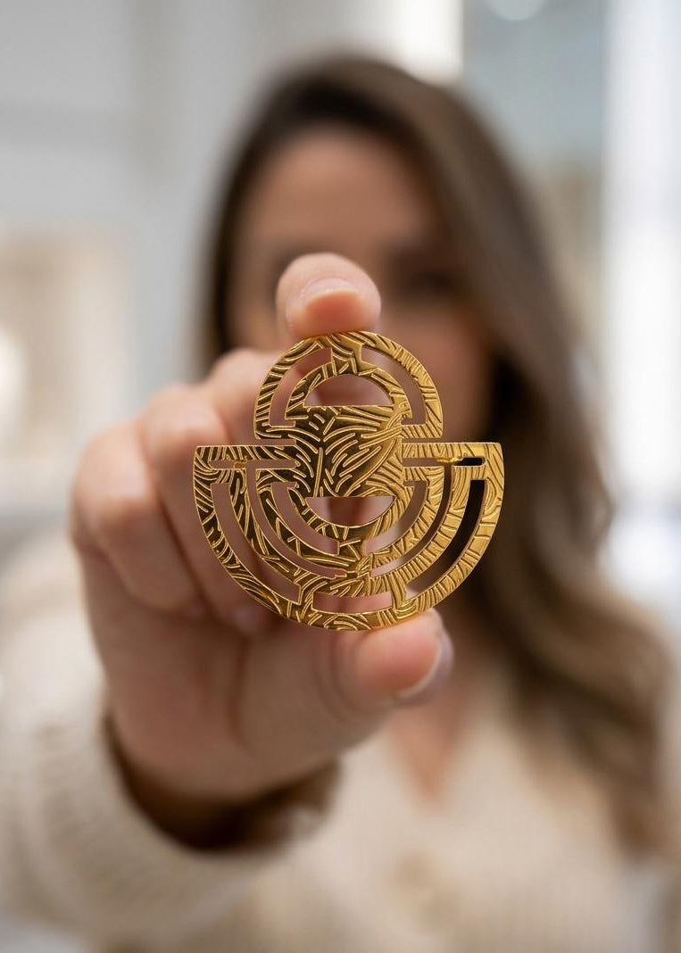 GEOMETRIC MAZE BROOCH
