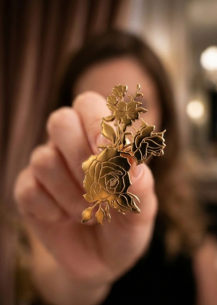 BLACK ROSE BROOCH Main image