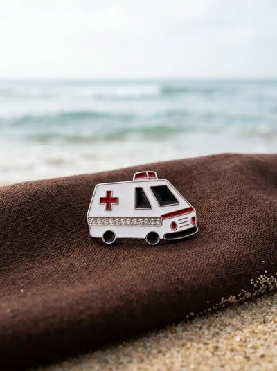 AMBULANCE CAR ENAMEL PIN