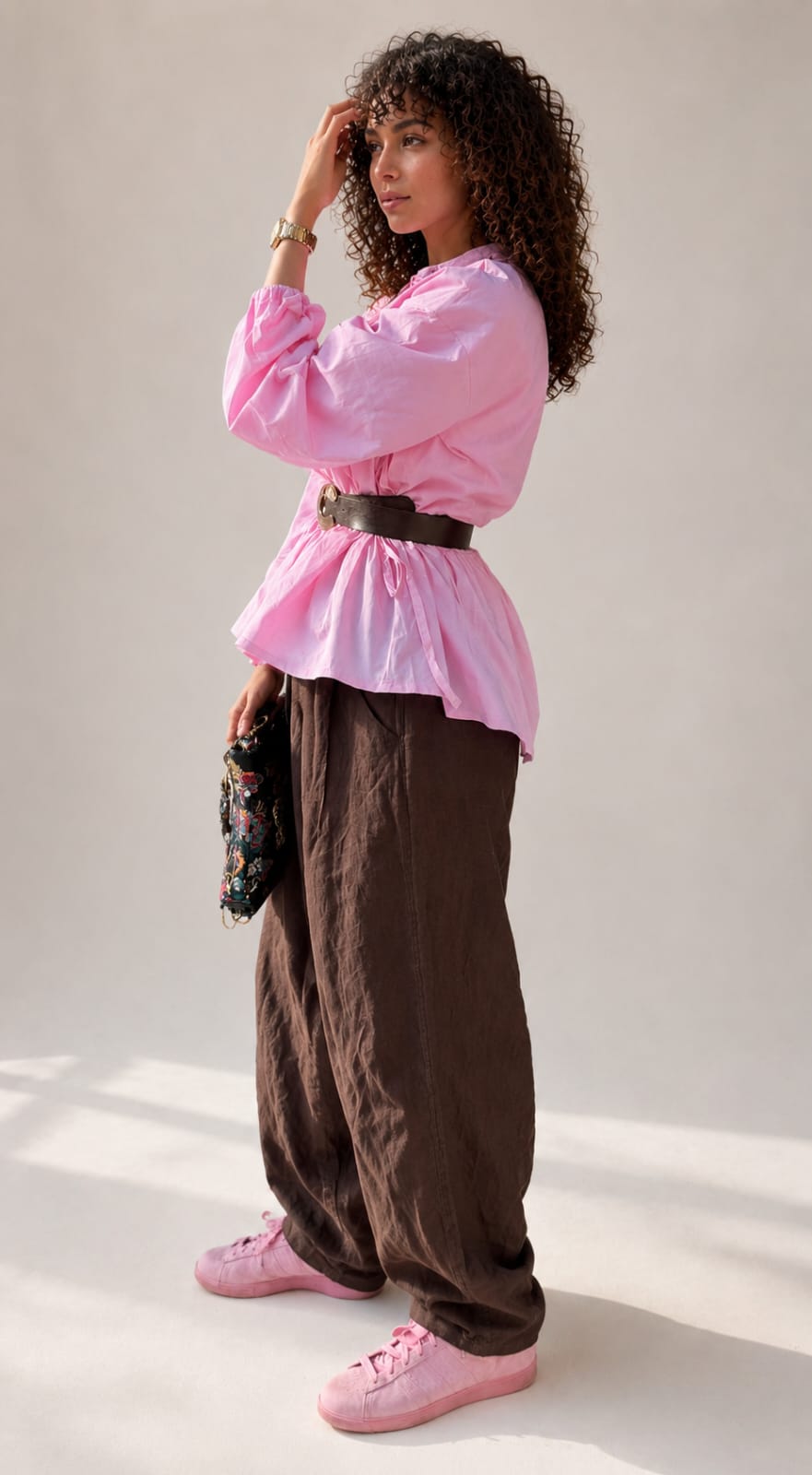 LINEN BALLOON PANTS Secondary image